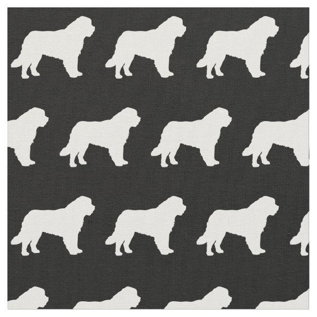 St Bernard Dog Silhouette Pet Fabric (Close Up)