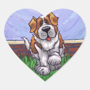 St. Bernard Gifts & Accessories Heart Sticker