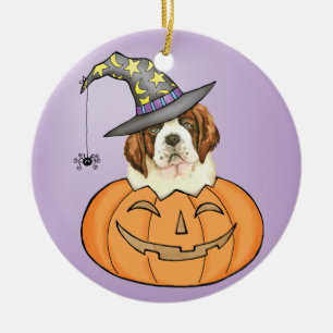 St. Bernard Halloween Ceramic Tree Decoration