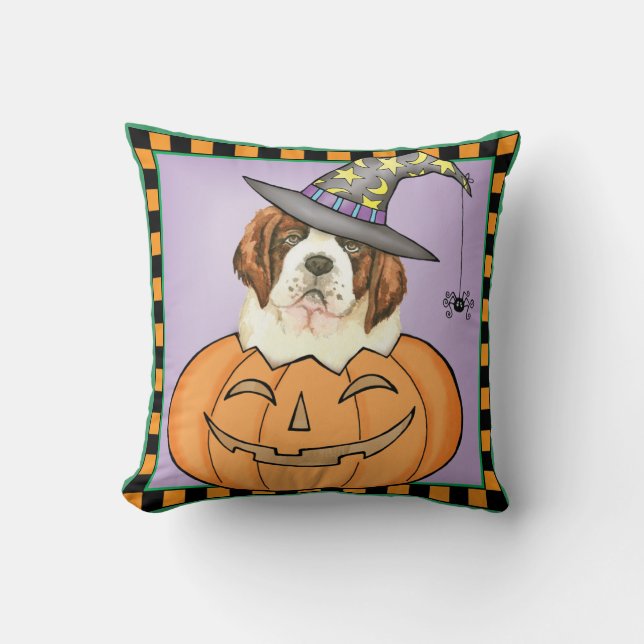 St. Bernard Halloween Cushion (Front)