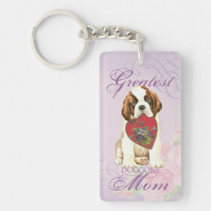St. Bernard Heart Mum Key Ring