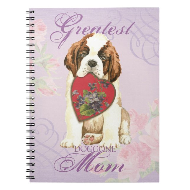 St. Bernard Heart Mum Notebook (Front)