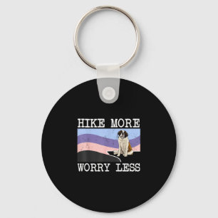 St bernard hike more worry less graphic hiking key ring