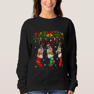 St Bernard In Sock Xmas Reindeer Santa Elf Dog Sweatshirt