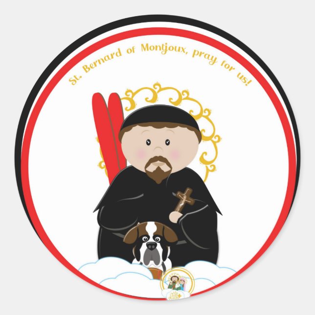 St. Bernard of Montjoux Classic Round Sticker (Front)