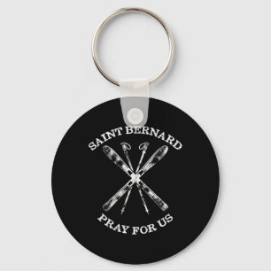 St Bernard Of Montjoux Snow Ski Winter Skiing Sain Key Ring