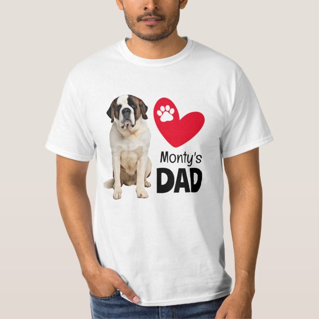 St Bernard Personalised Dad T-Shirt (Front)
