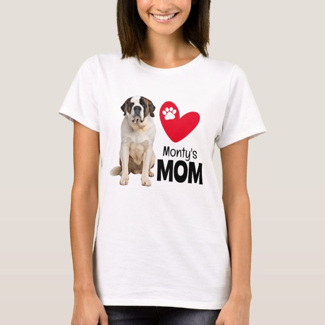 St Bernard Personalised Mum T-Shirt (Front)
