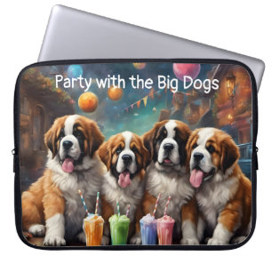 St Bernard Puppies and Milkshakes Laptop Sleeve