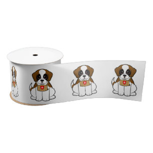 St. Bernard Puppy 3 In. Satin Ribbon