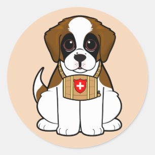 St. Bernard Puppy Classic Round Sticker