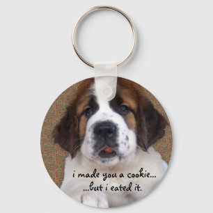 St Bernard Puppy Cookie Key Ring