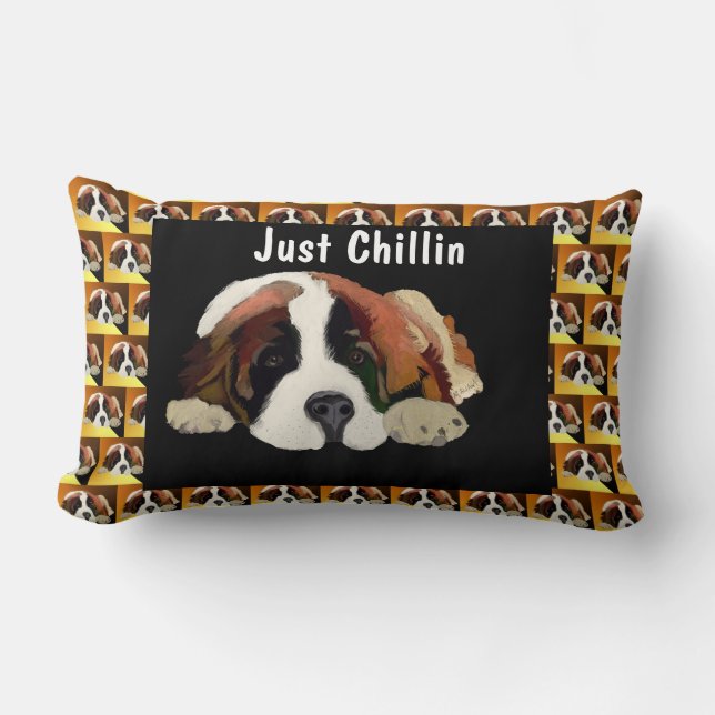 St. Bernard Puppy Lumbar Cushion (Front)