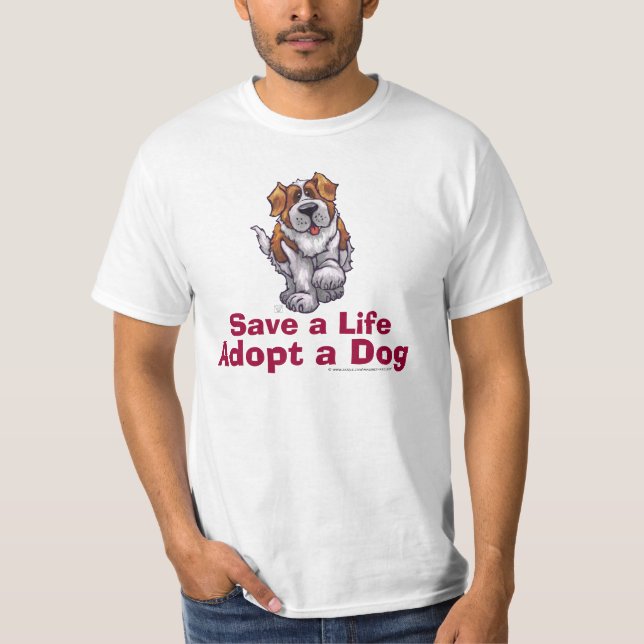 St Bernard Save a Life Adopt T-shirt (Front)