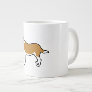st bernard silhouette orange and white large coffee mug