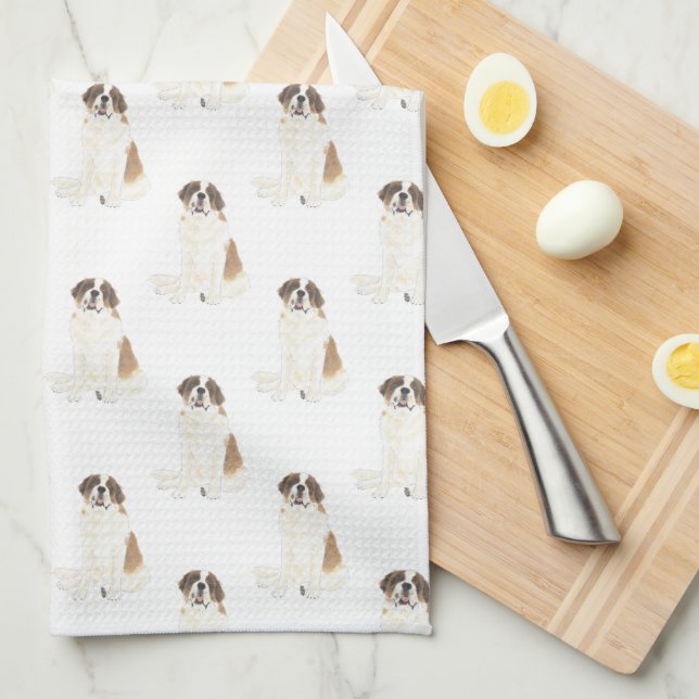 St. Bernard Tea Towel (Quarter Fold)