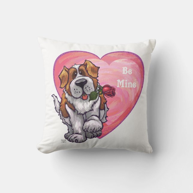 St. Bernard Valentine's Day Cushion (Front)