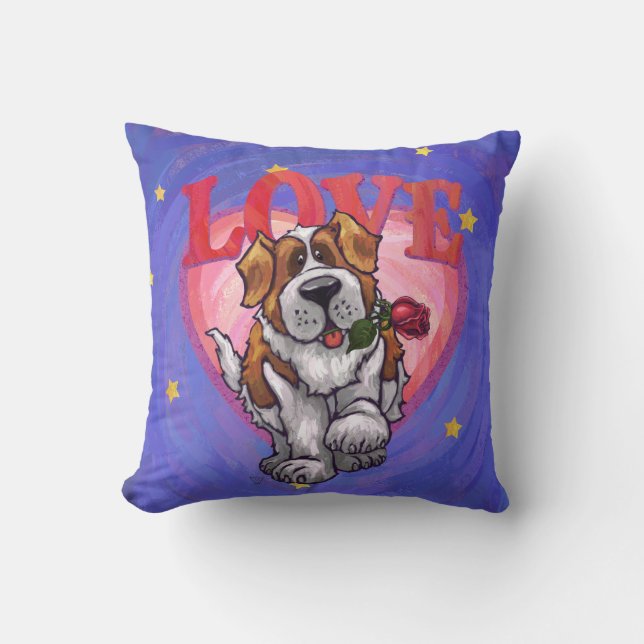 St. Bernard Valentine's Day Cushion (Front)