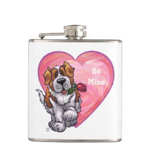St. Bernard Valentine's Day Hip Flask