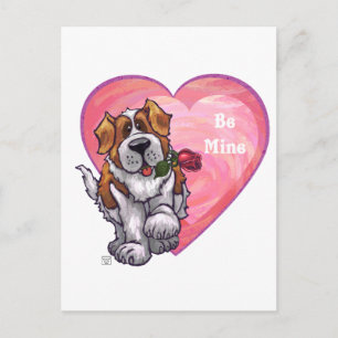 St. Bernard Valentine's Day Holiday Postcard