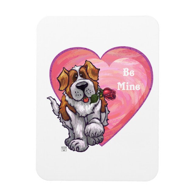 St. Bernard Valentine's Day Magnet (Vertical)