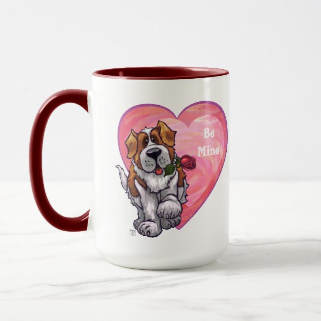 St. Bernard Valentine's Day Mug (Left)