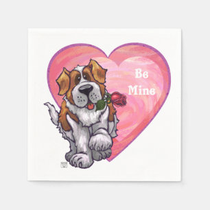 St. Bernard Valentine's Day Napkin