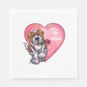 St. Bernard Valentine's Day Napkin