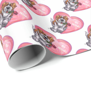 St. Bernard Valentine's Day Wrapping Paper
