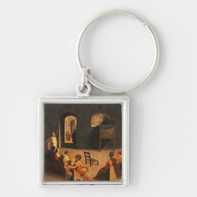 St Bernardino of Siena Preaching Key Ring (Front)