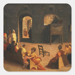 St Bernardino of Siena Preaching Square Sticker