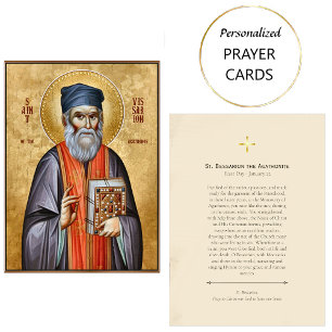 St. Bessarion the Agathonite Orthodox Prayer Card