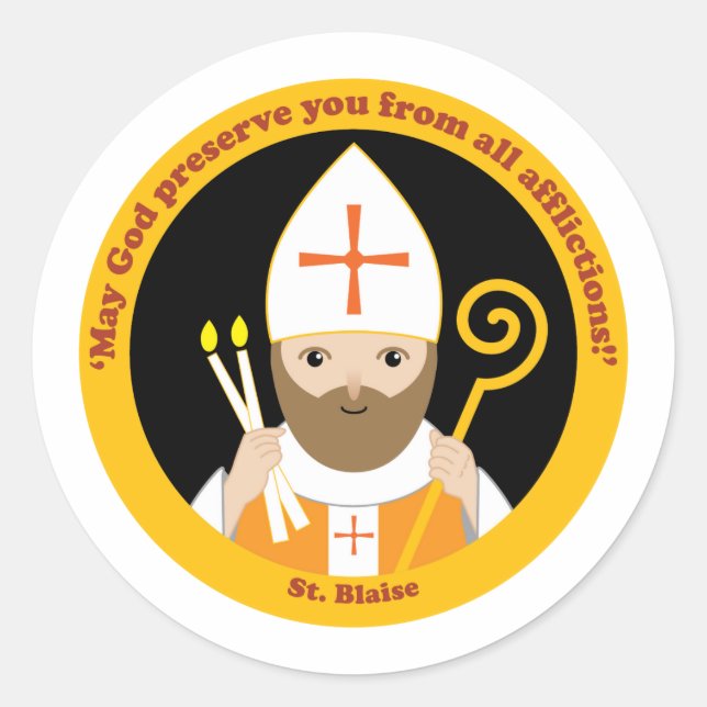 St. Blaise Classic Round Sticker (Front)