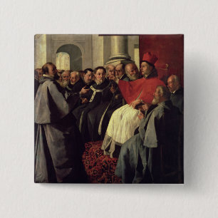 St. Bonaventure (1221-74) at the Council of Lyons 15 Cm Square Badge