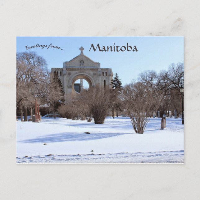 St. Boniface Cathedral-Basilica Winnipeg Manitoba Postcard (Front)