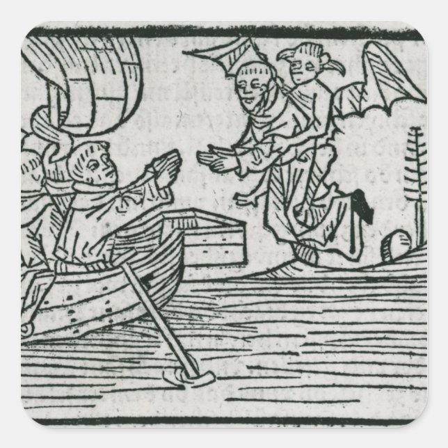 St. Brendan and the demon Square Sticker (Front)
