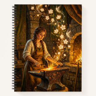 St Brigid Blacksmith Fairies Flowers Fantasy Art Notebook