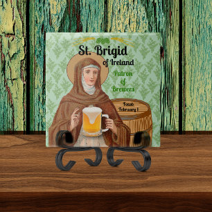 St. Brigid of Ireland and Her Barrel of Beer Ceramic Tile