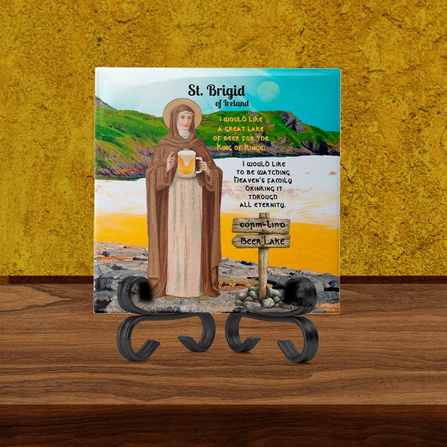 St. Brigid of Ireland and Her Lake of Beer Ceramic Tile (Creator Uploaded)