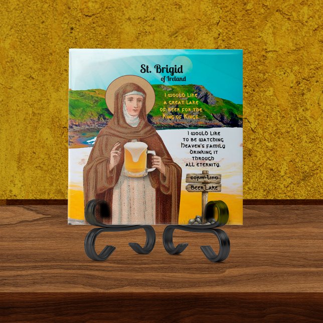 St. Brigid of Ireland and Her Lake of Beer Ceramic Tile (Creator Uploaded)