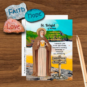 St. Brigid of Ireland and Her Lake of Beer Postcard