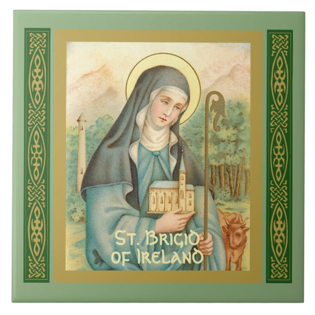 St. Brigid of Ireland (M 014) Ceramic Tile (Front)