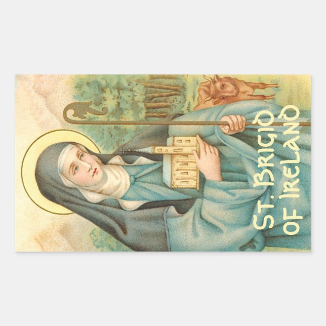 St. Brigid of Ireland (M 014) Rectangular Sticker (Front)