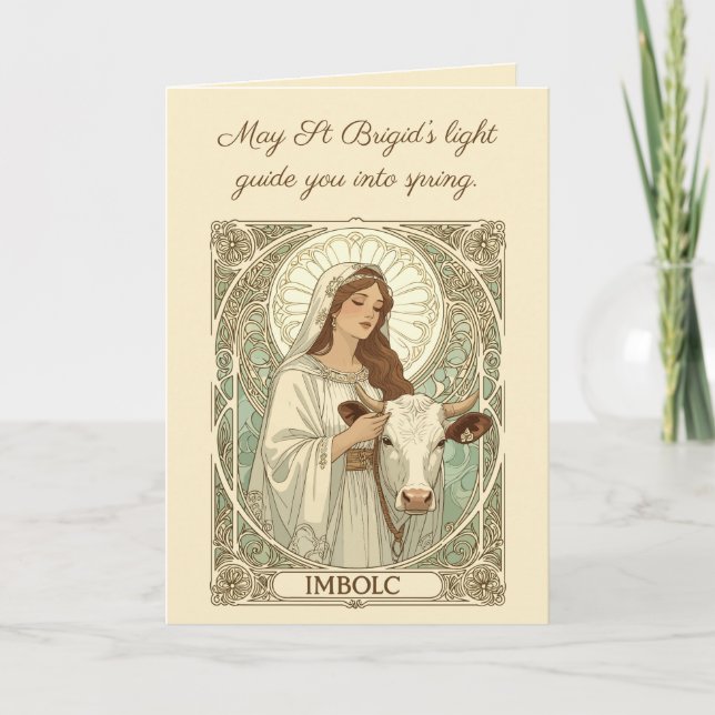 St Brigid Patroness Saint of Ireland Imbolc Card (Front)