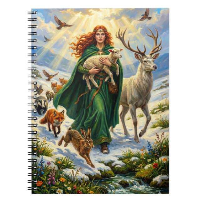 St Brigid Spring Goddess Woodland Animals Imbolc Notebook