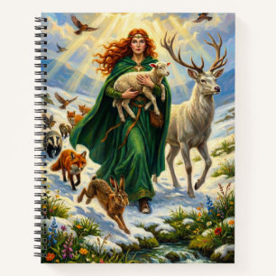 St Brigid Spring Goddess Woodland Animals Imbolc Notebook