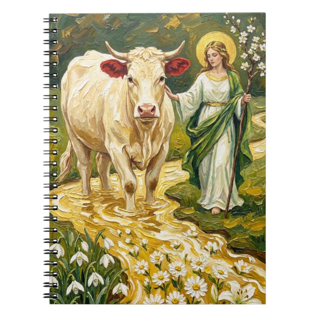 St. Brigid & The White Cow (Imbolc) Notebook (Front)