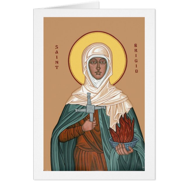 St Brigid with Holy Fire and Cross (Front)