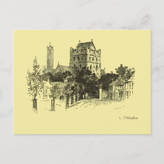 St. Brigid's Church, Round Tower, Kildare Postcard (Front)