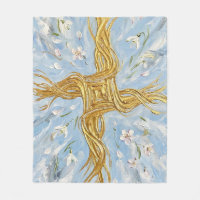 St Brigid's Cross Snowdrops Golden Imbolc Art